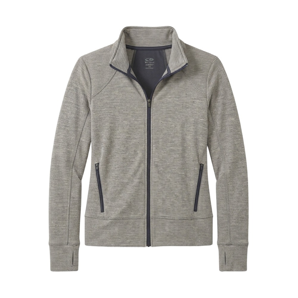 Champion C9 Duo Dry Womens XS Full Zip Striped Athletic Jacket Grey Thumbholes - Picture 1 of 14